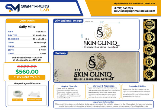 The Skin Cliniq Acrylic Letter Sign