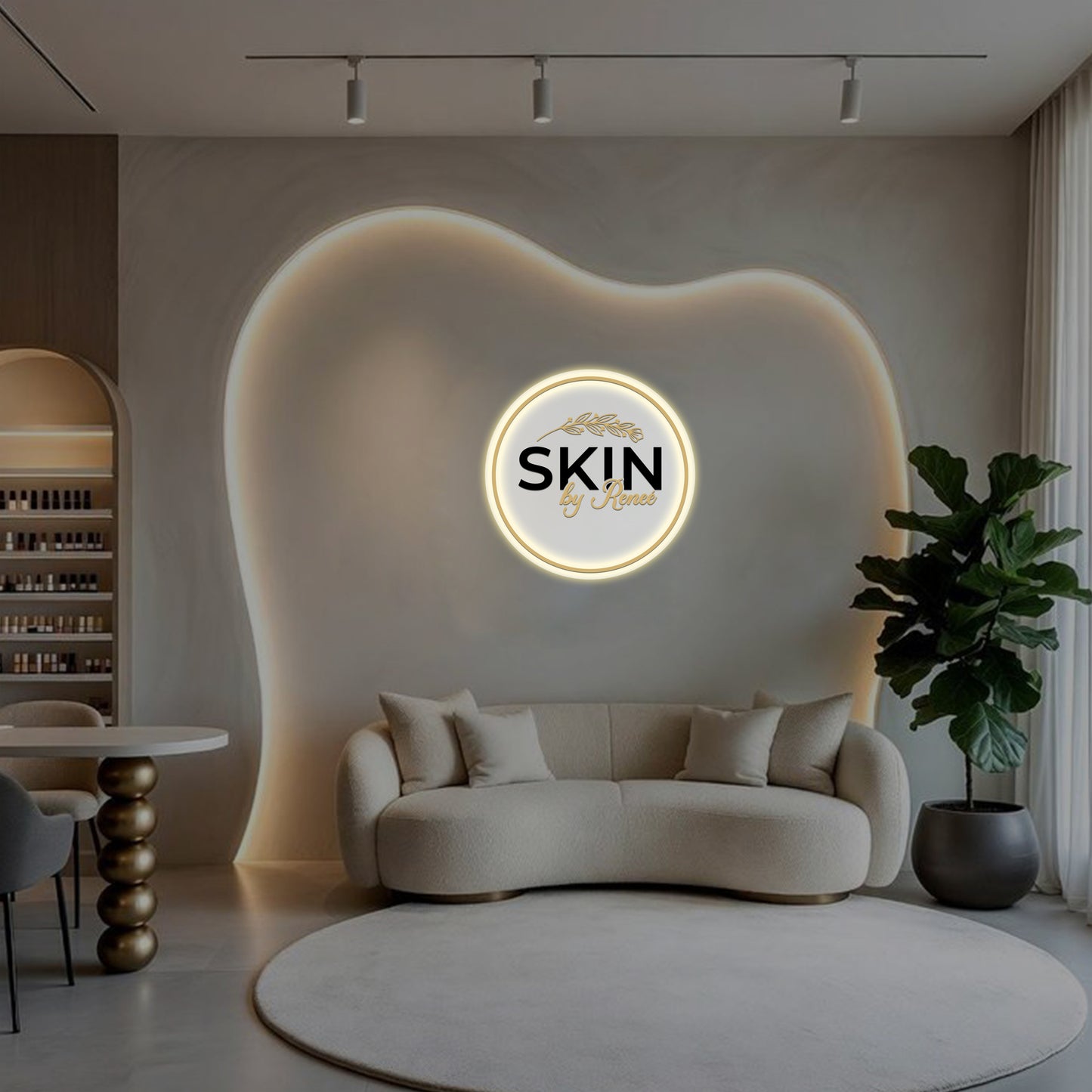 SKIN by Renee Round Acrylic Sign