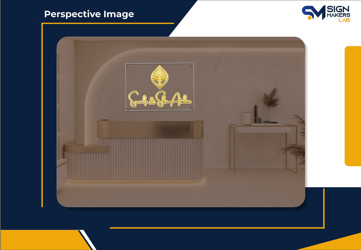 Scalp & Skin Atelier 3D Metal Back-Lit Signmakerslab