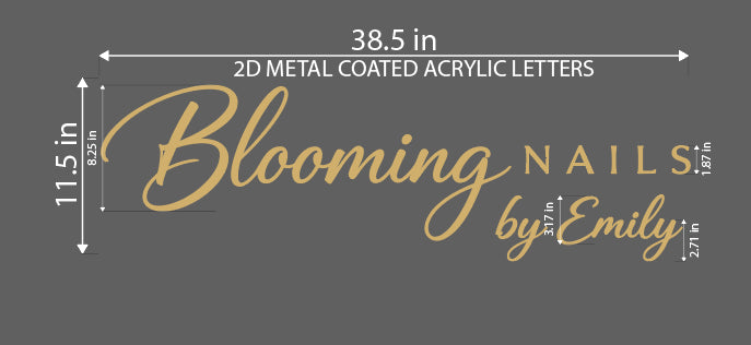 Blooming Nails By Emily Acrylic Letter Sign