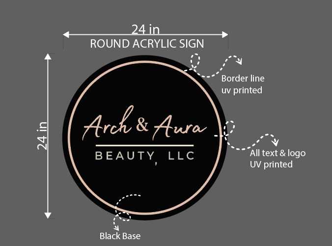Arch & Aura Beauty LLC Round Acrylic Sign
