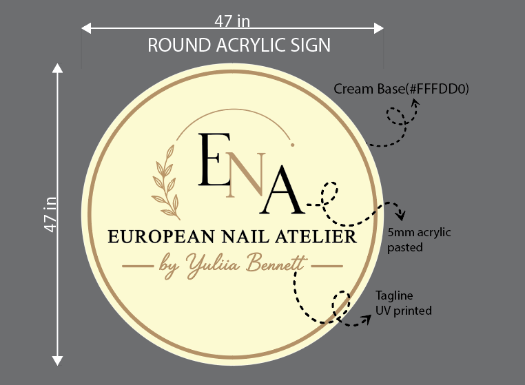 ENA Round Acrylic Sign 47inch