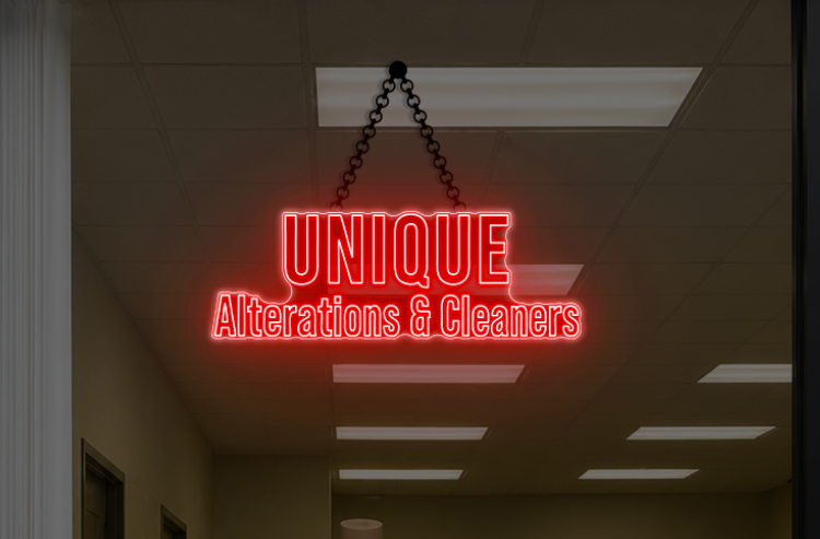 Neon Sign-UNIQUE Alterations & Cleaners