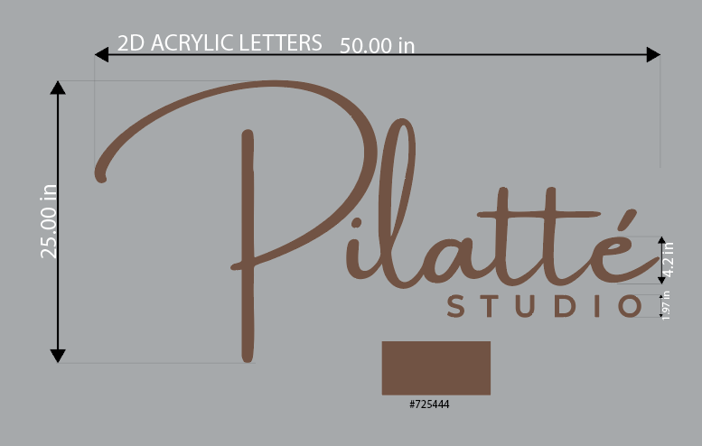Pilates Studio 2D Acrylic Sign