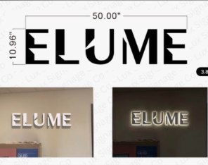 ELUME 3D metal backlit sign
