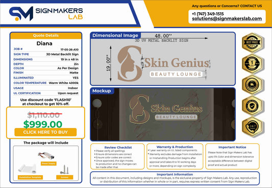 Skin genius 3D Metal Backlit