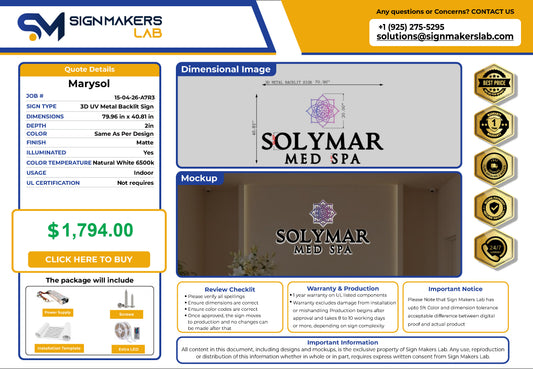 Solymar Enterprises 3D Metal Backlit