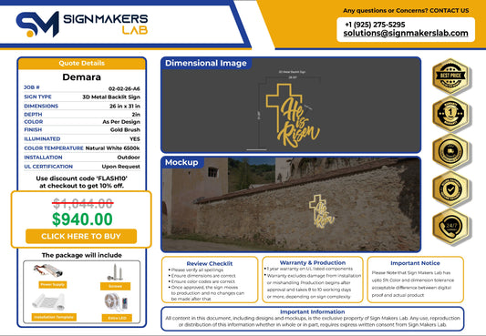 StLuke 3D Metal Back-Lit Signmakerslab