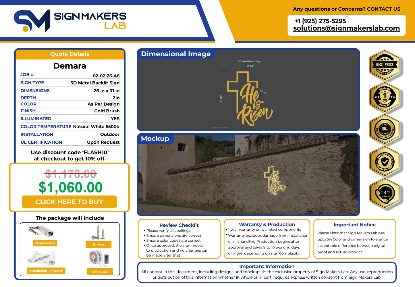 StLuke 3D Metal Back-Lit Signmakerslab