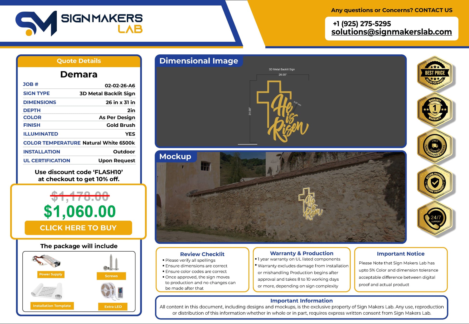 StLuke 3D Metal Back-Lit Signmakerslab