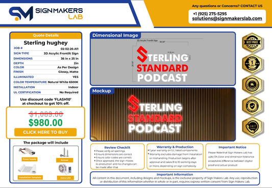 Sterling Construction, LLC  3D Acrylic Front-Lit Signmakerslab
