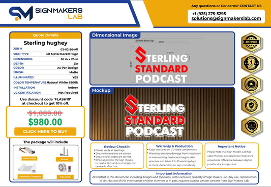 Sterling Construction, LLC 3D Metal Back-Lit Signmakerslab