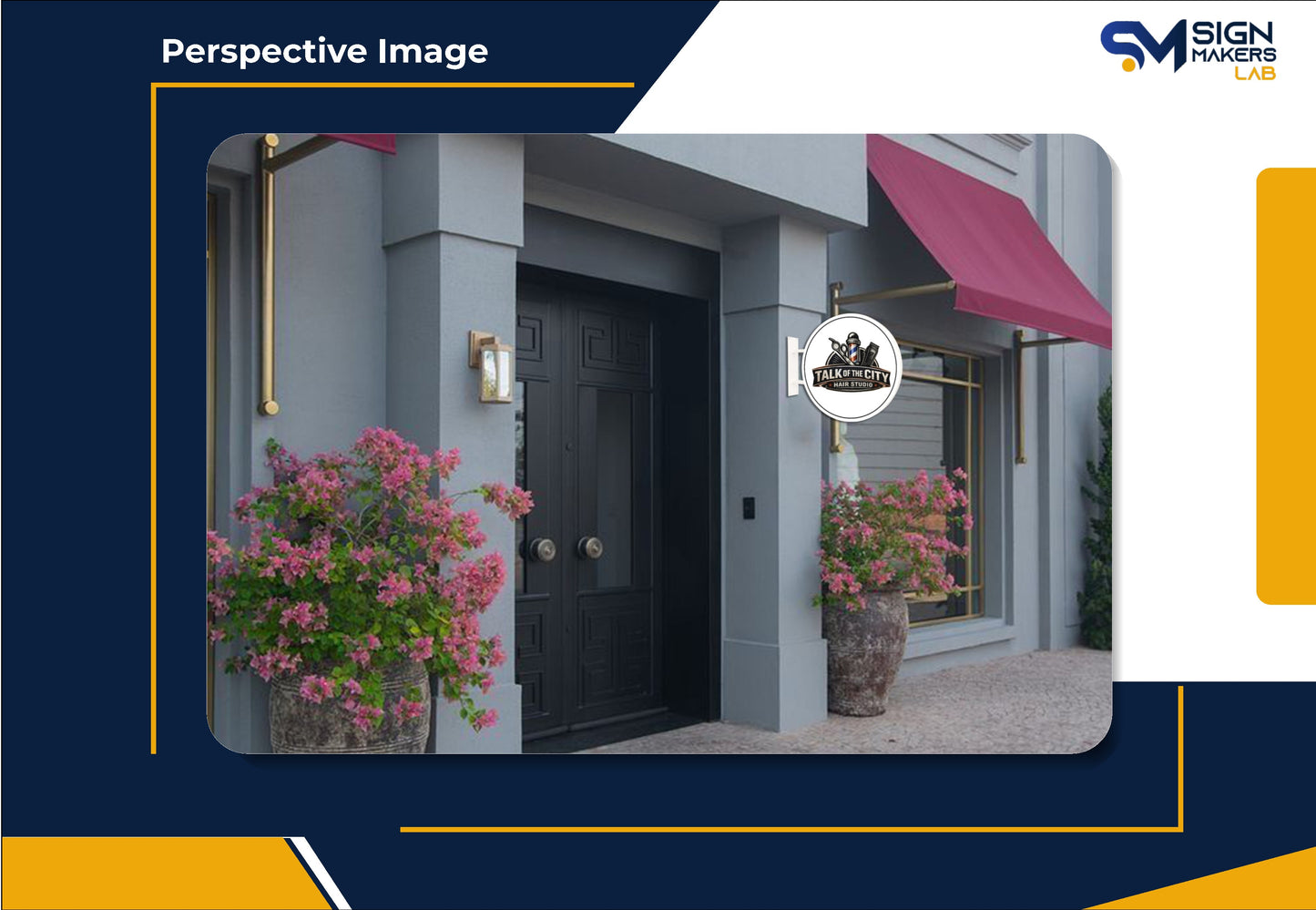 TALK OF THE CITY HAIR STUDIO 2D Blade Sign Signmakerslab