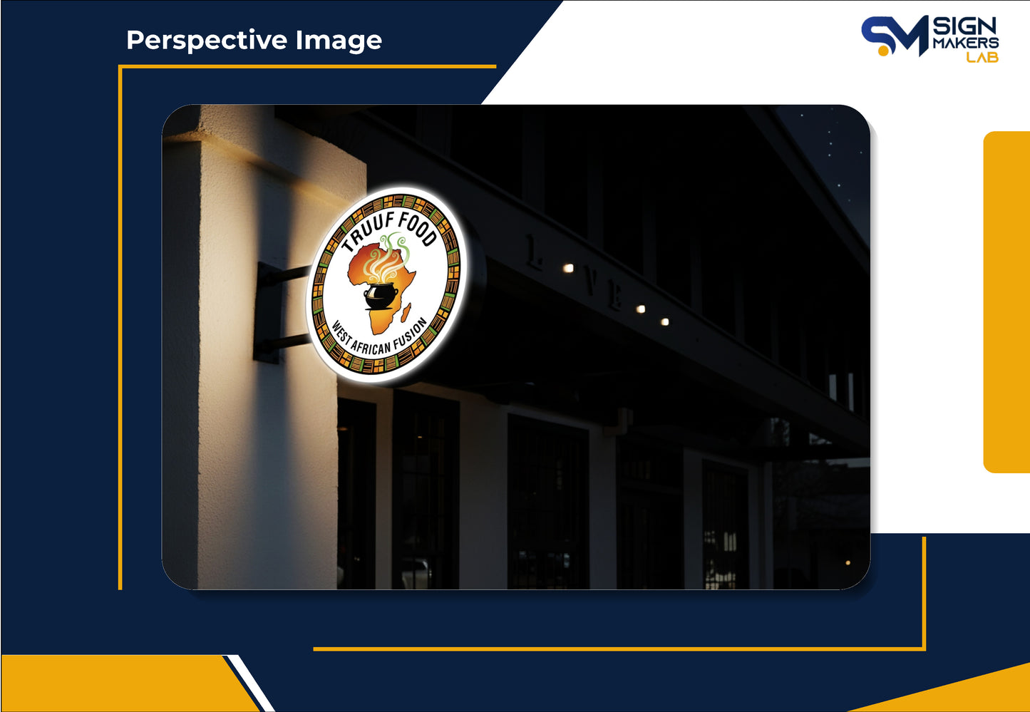 Truuf Food West African Fusion 3D Lightbox Sign