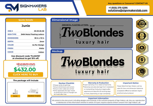 Two Blondes 5mm Floating Sign