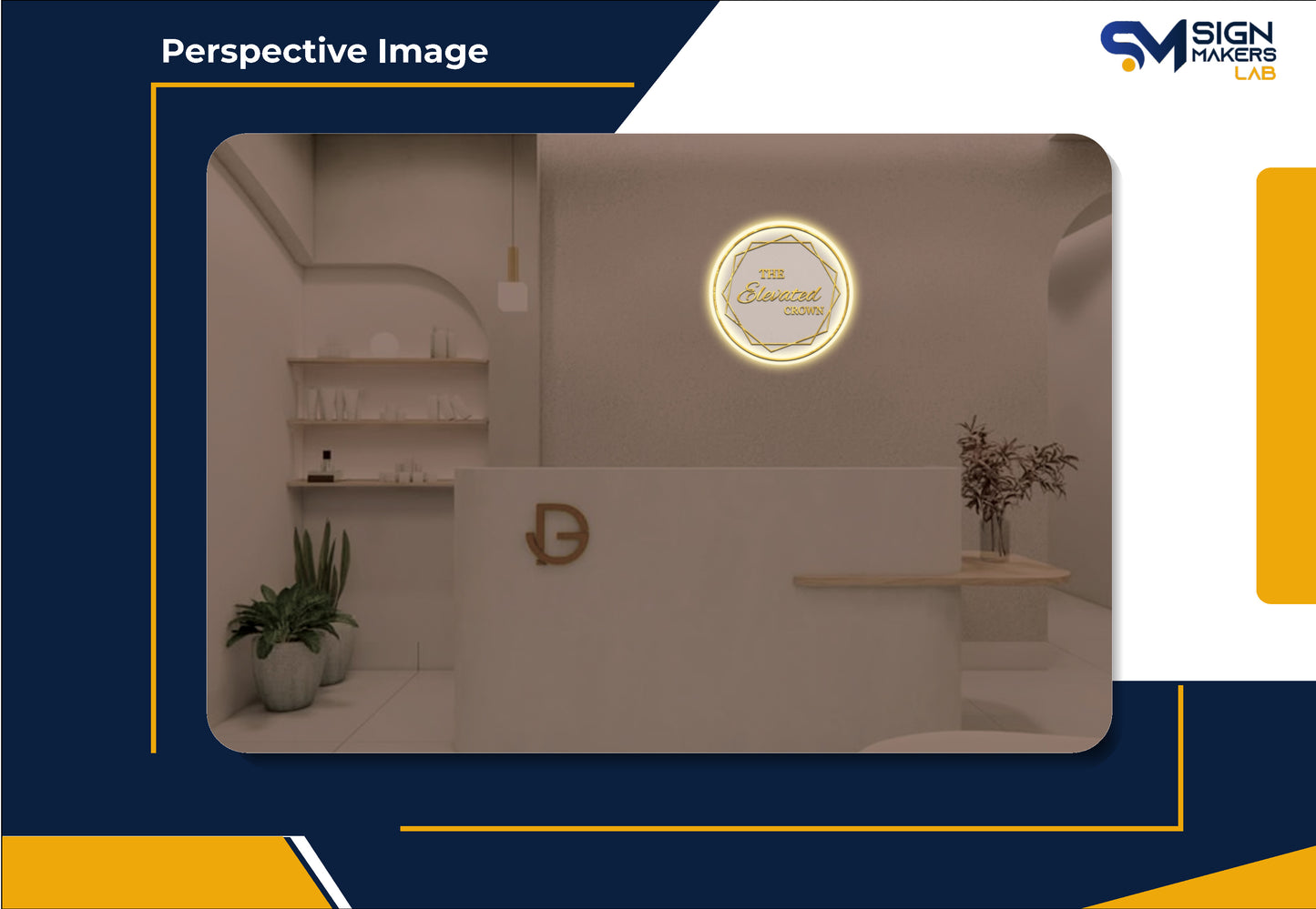 The Elevated Crown Round Acrylic Sign