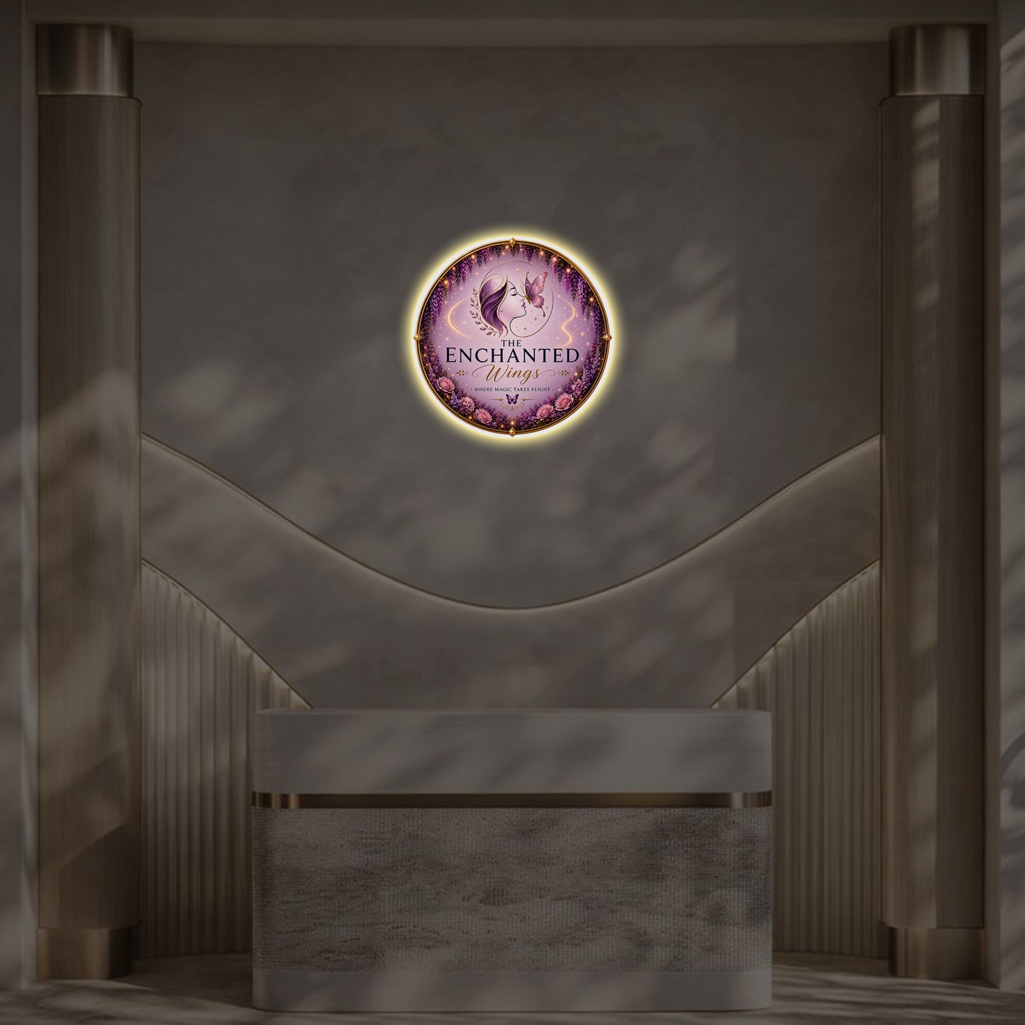 The Enchanted Wings Round Acrylic Sign