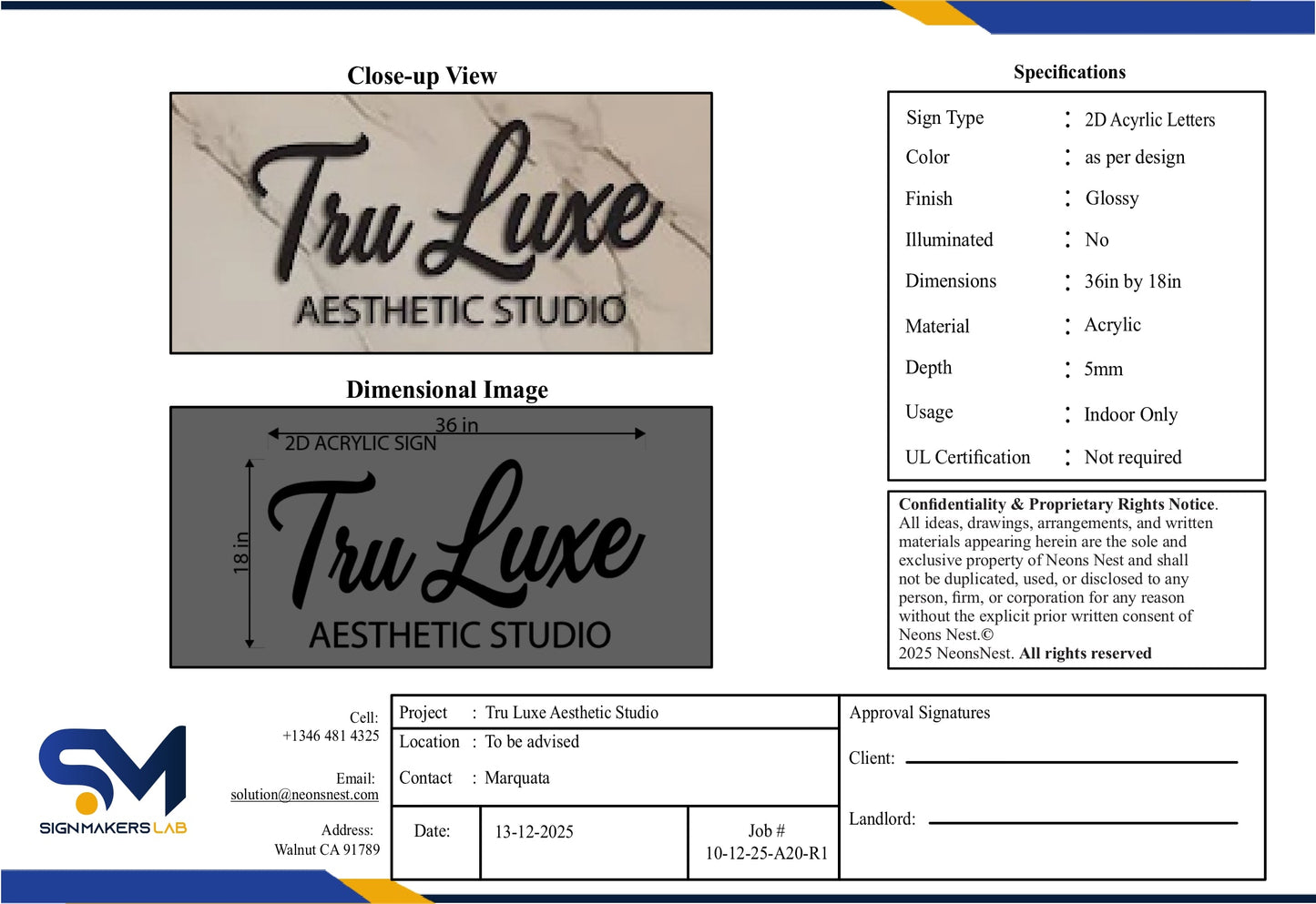 Tru Luxe Aesthetic Studio Signmakerslab