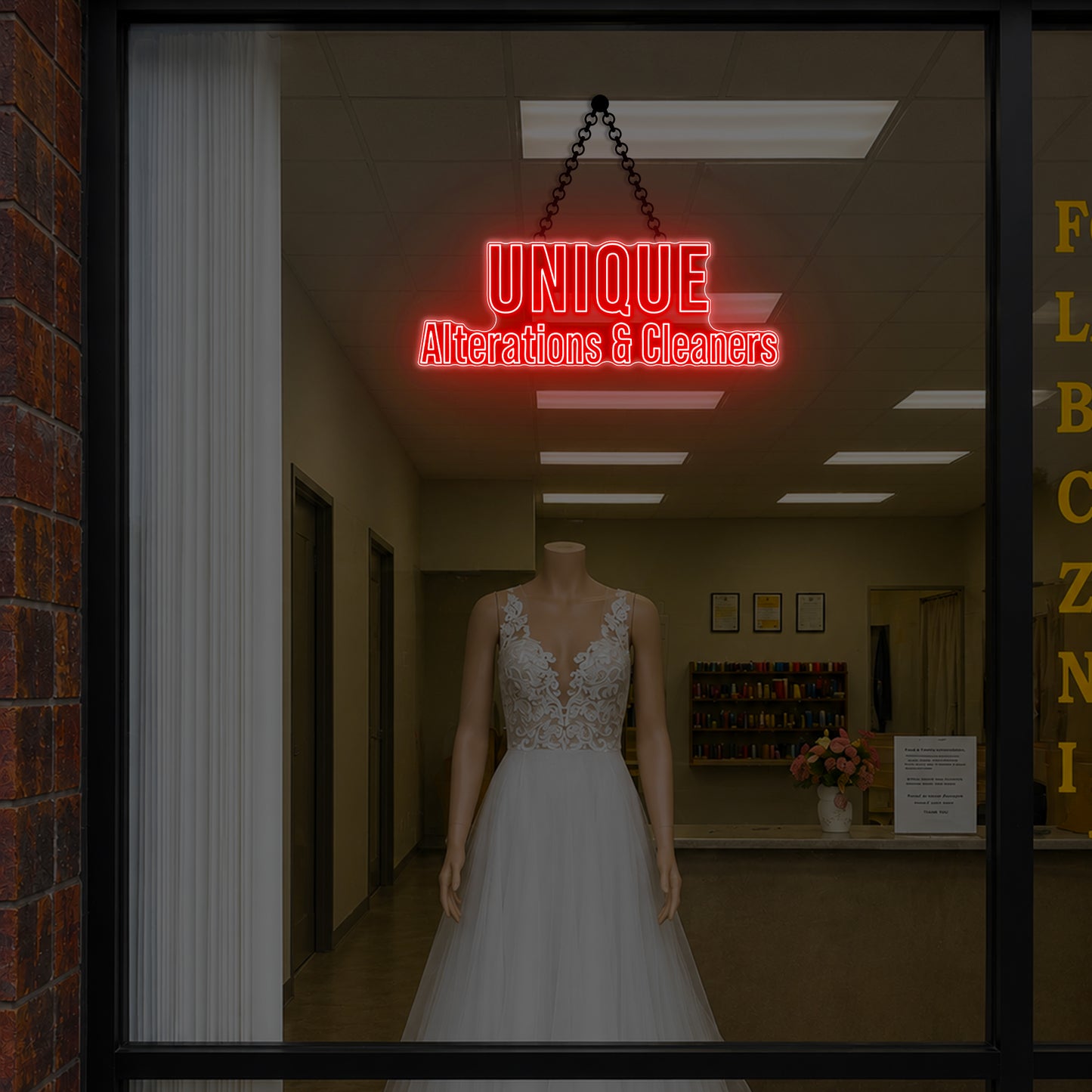 Neon Sign-UNIQUE Alterations & Cleaners