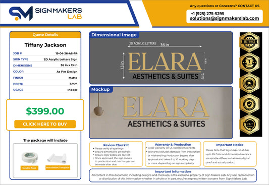 ELARA 2D Acrylic Sign