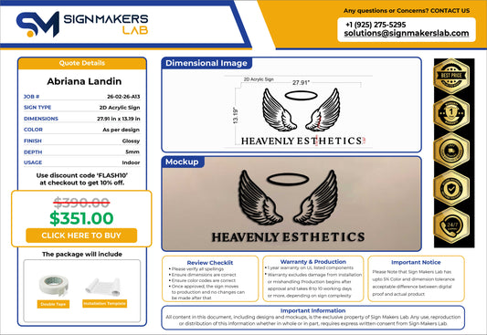 Heavenly Esthetics Acrylic Letter Sign