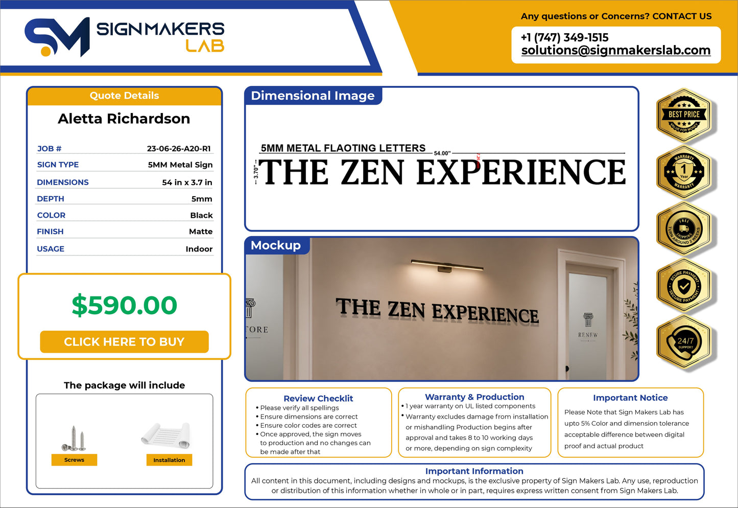 The Zen Experience Metal Sign