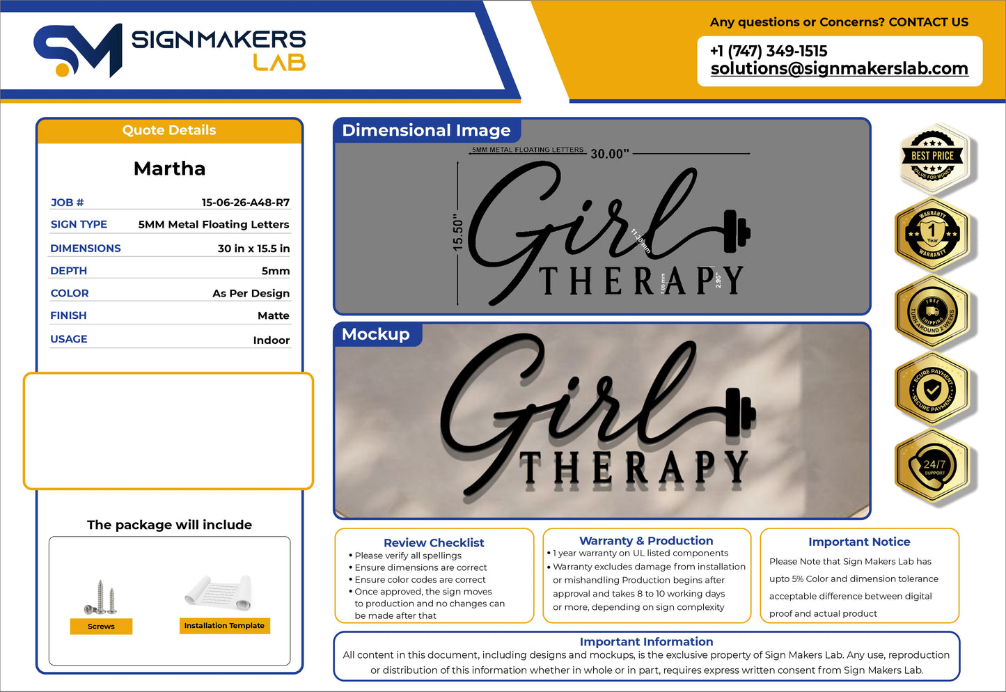 Girl Therapy Metal Floating Letters v_3