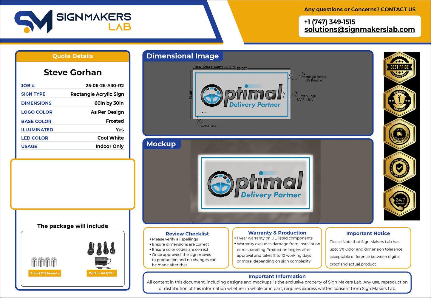 Optimal Delivery Partner Signs