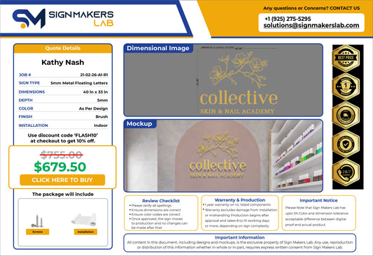 Collective Skin & Nail Academy Floating Letters