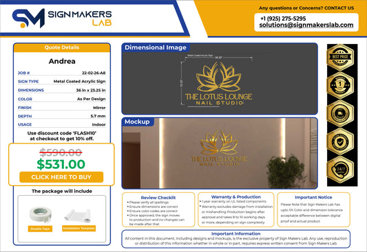 The Lotus Lounge Acrylic Letter Sign