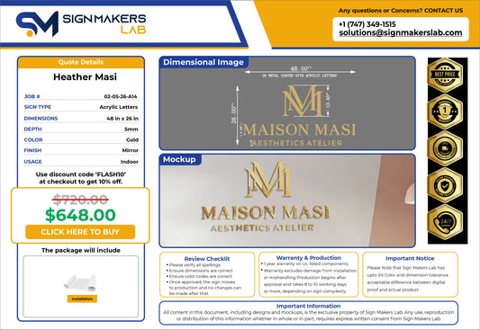 Maison Masi Acrylic Letters