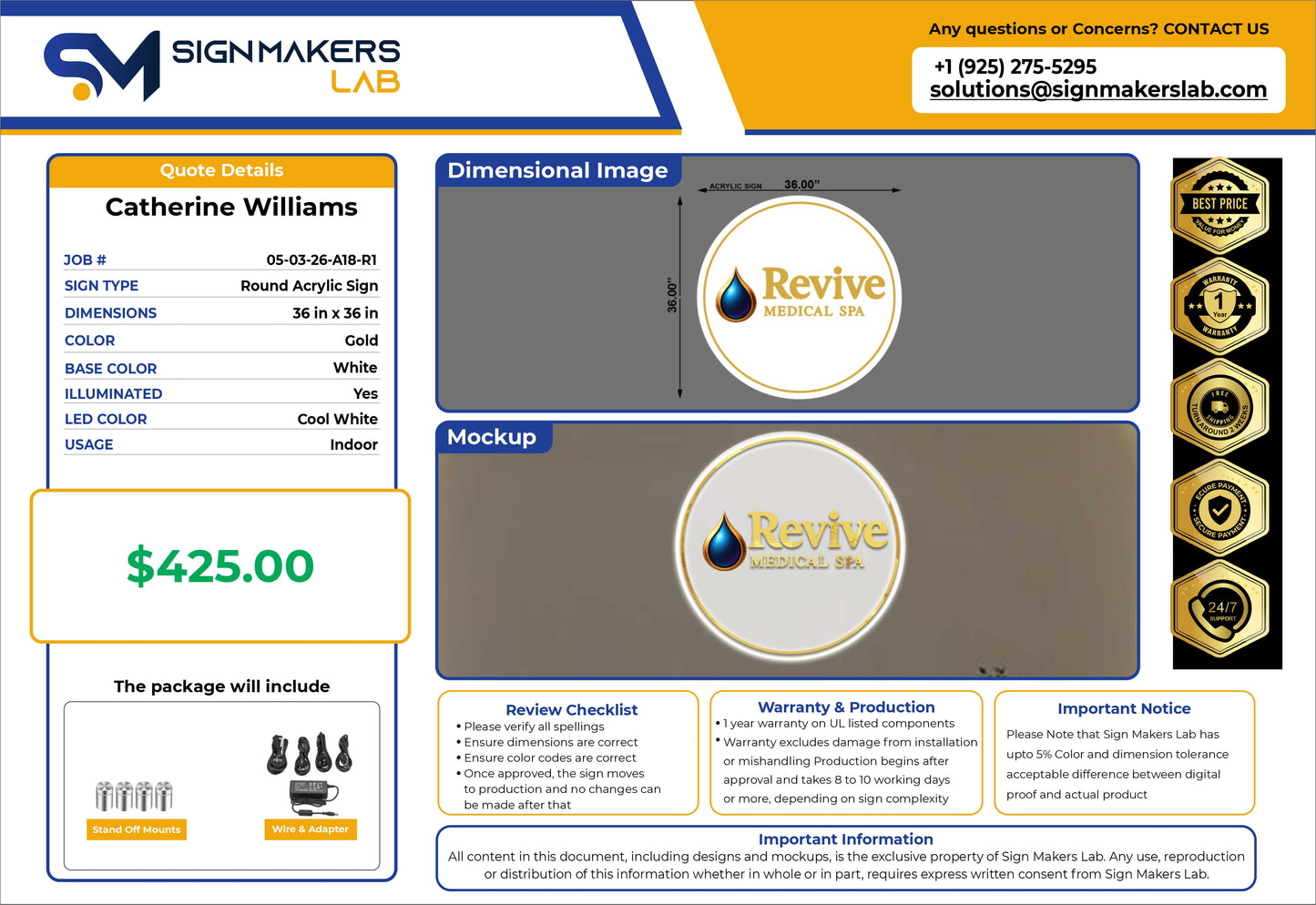 Revive Medical Spa Signs