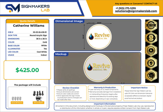 Revive Medical Spa Signs
