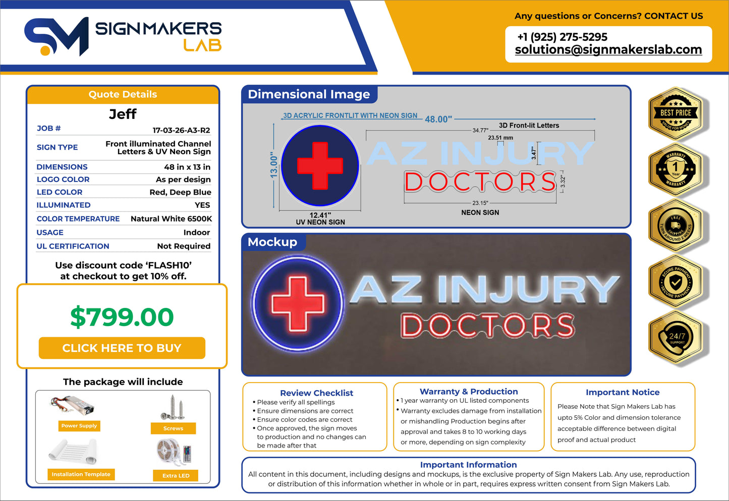 AZ Injury Doctors Hybrid Sign