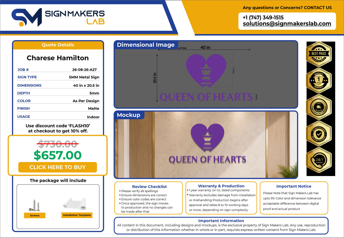 Queen of Hearts Sign