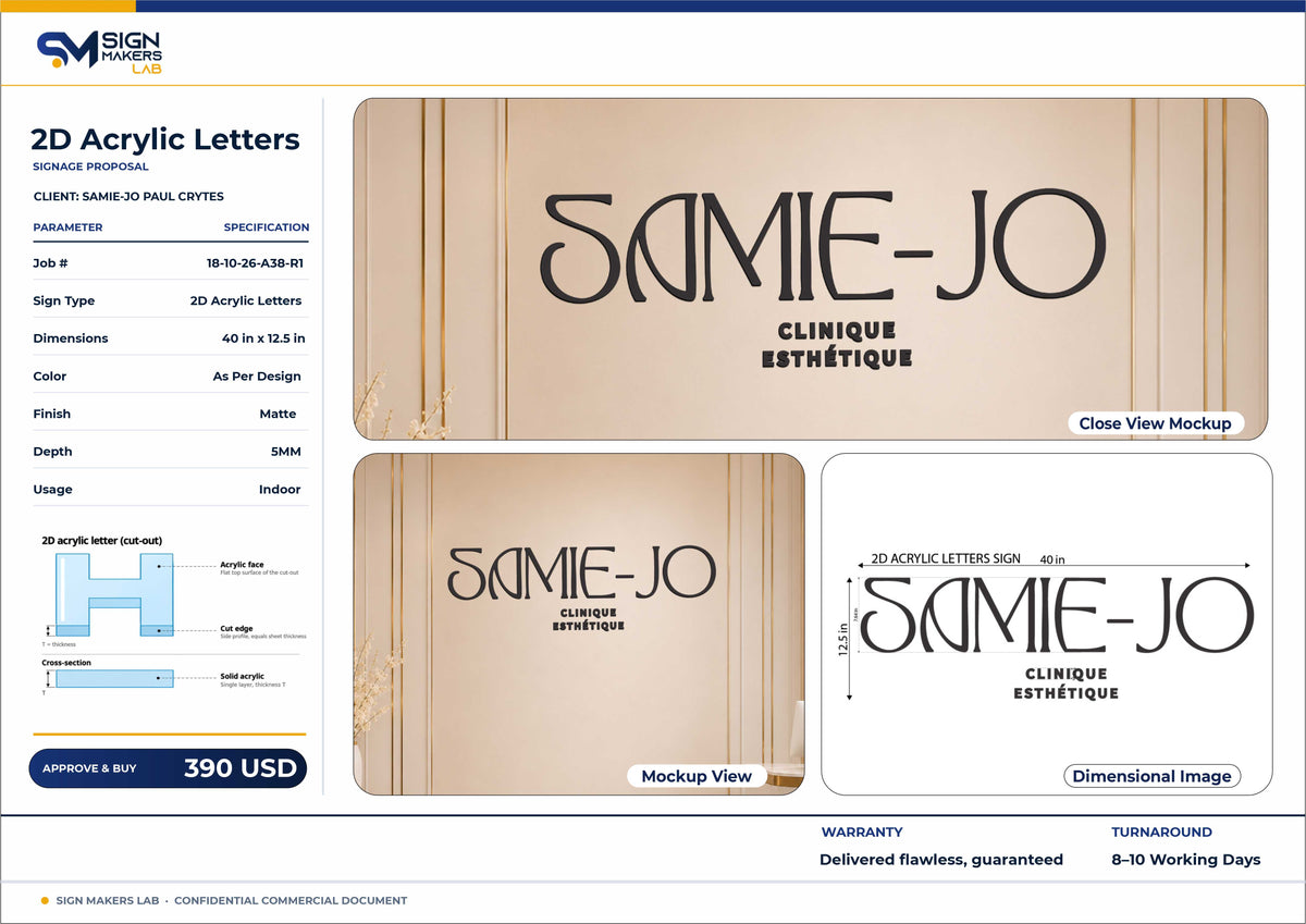 Samie-Jo Acrylic Letter Sign
