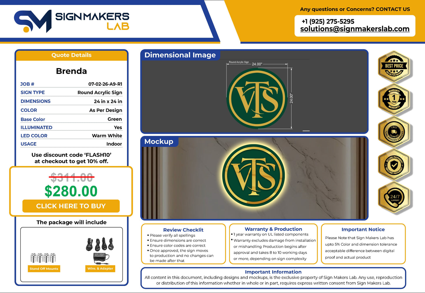 Valle Tax Solutions Round Acrylic Sign V2 Signmakerslab