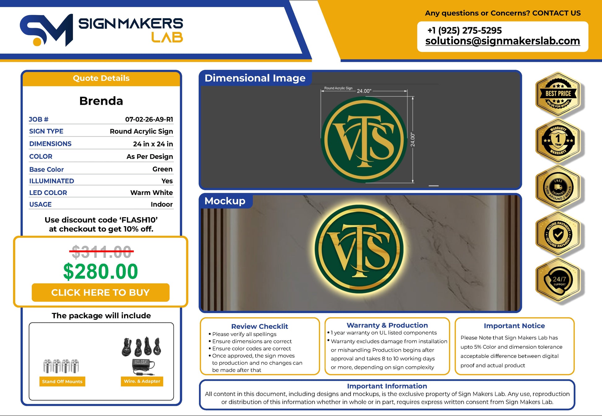 Valle Tax Solutions Round Acrylic Sign V2 Signmakerslab
