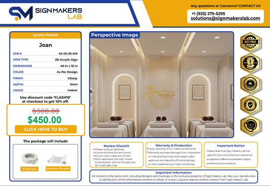 JB Wellness & Aesthetics 2D Acrylic Letter Sign Signmakerslab