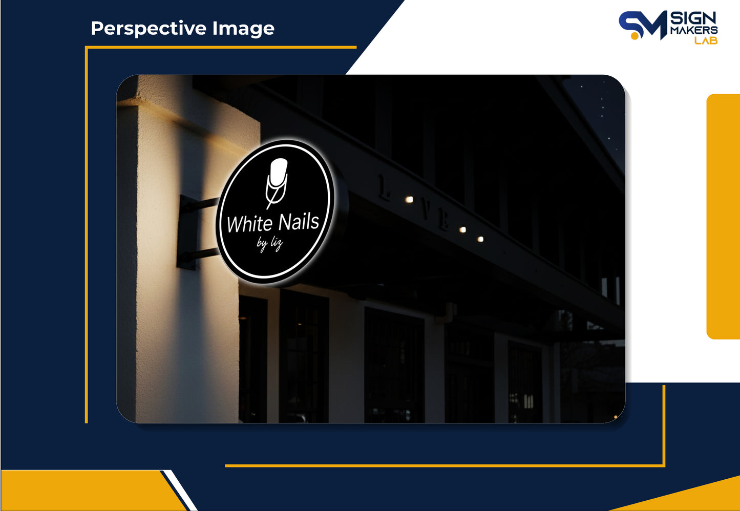 White Nails by Liz 3D Lightbox Sign