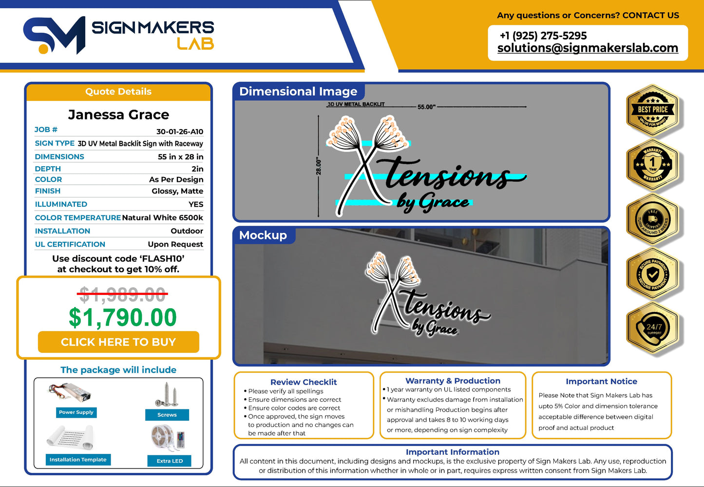 Xtensions by Grace 3D Metal Back-Lit Signmakerslab