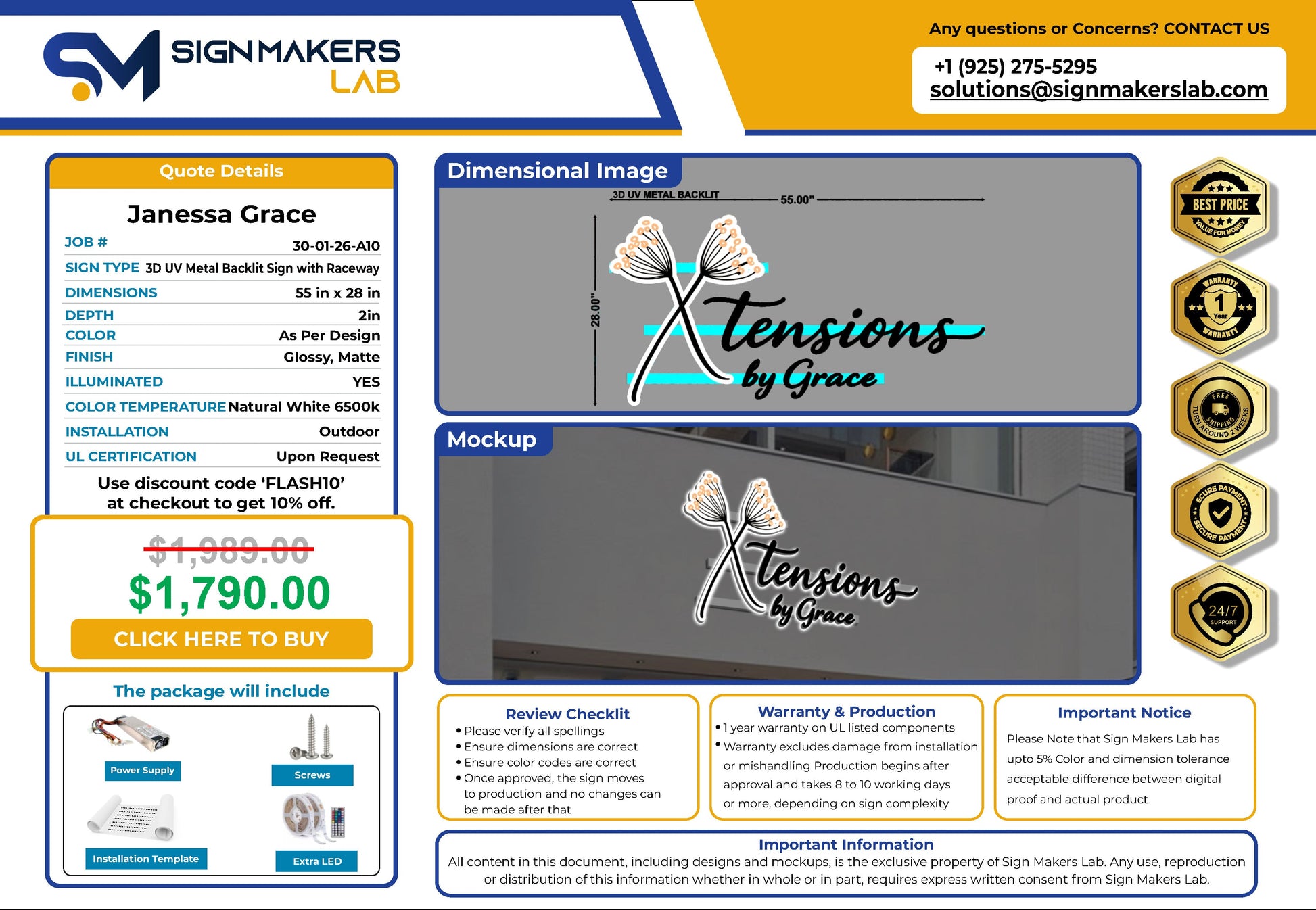 Xtensions by Grace 3D Metal Back-Lit Signmakerslab