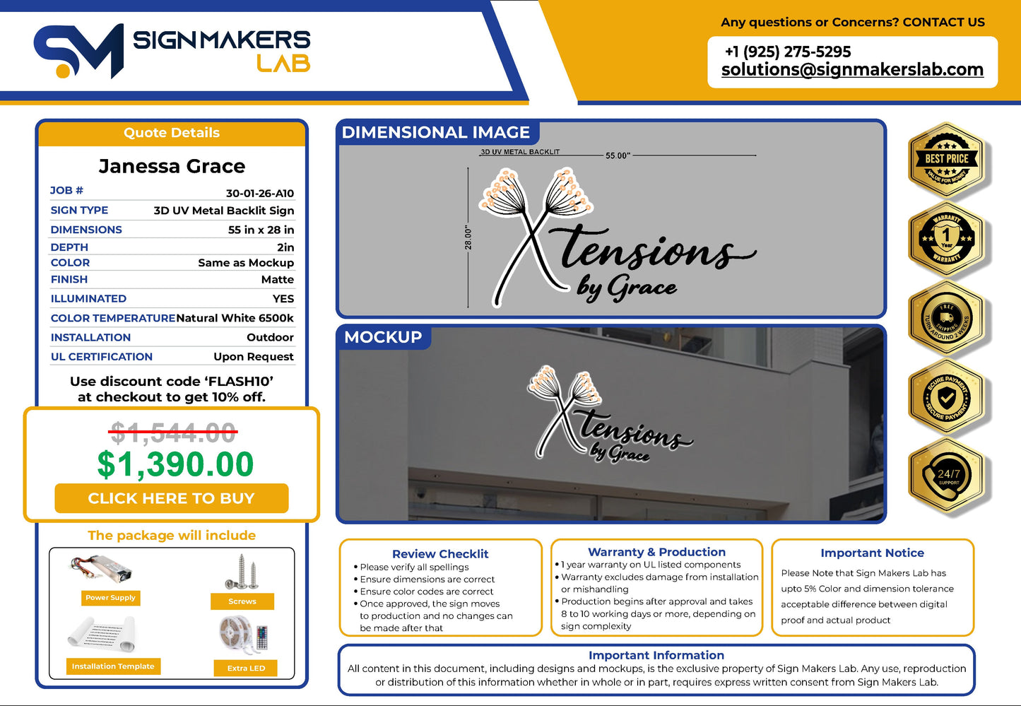 Xtensions by Grace 3D Metal Back-Lit Signmakerslab