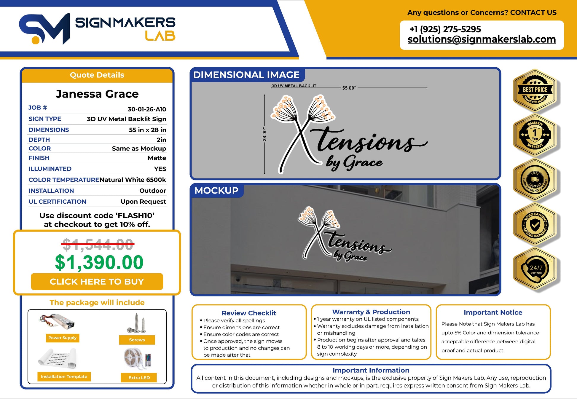 Xtensions by Grace 3D Metal Back-Lit Signmakerslab