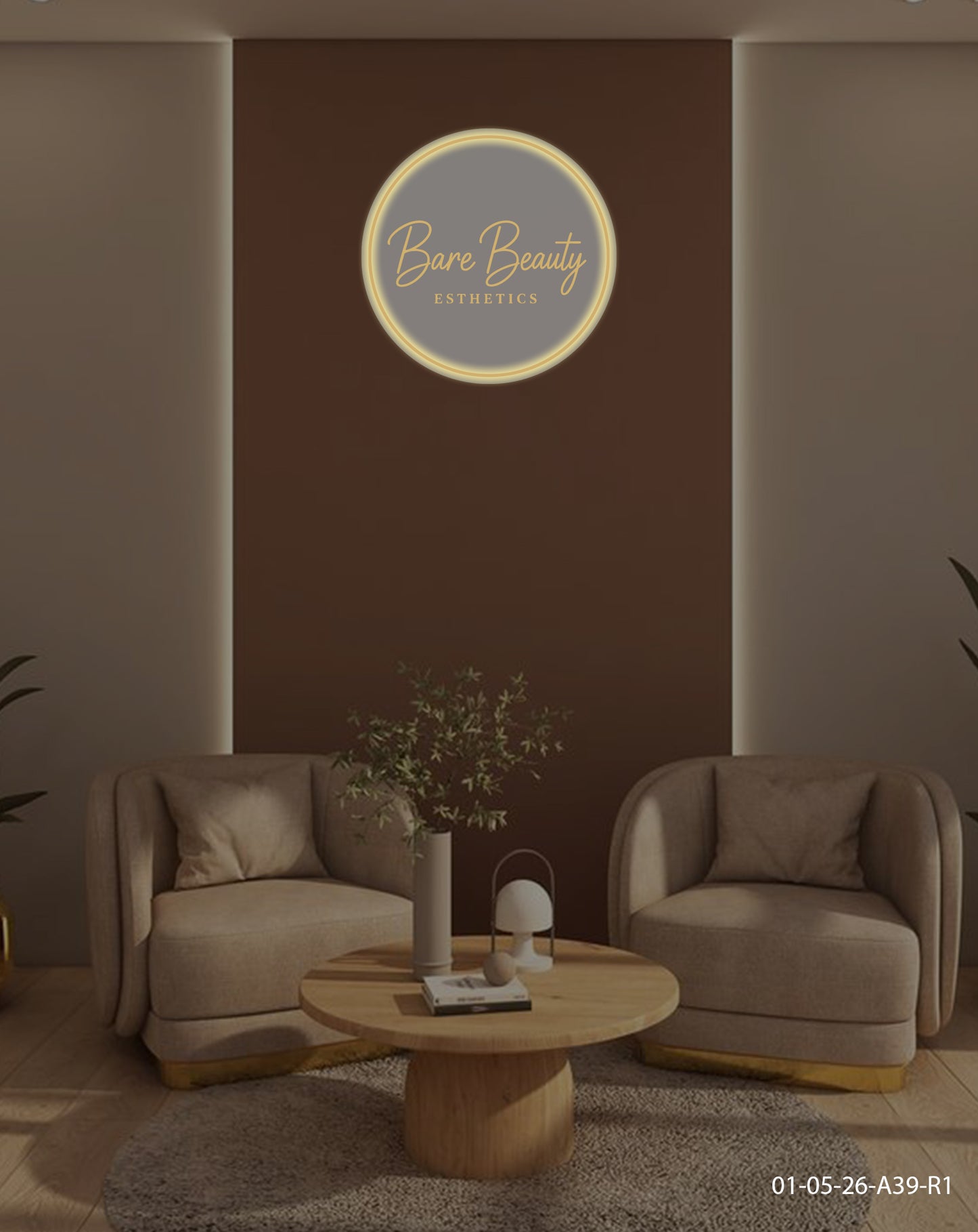 Bare Beauty Aesthetics Round Acrylic Sign