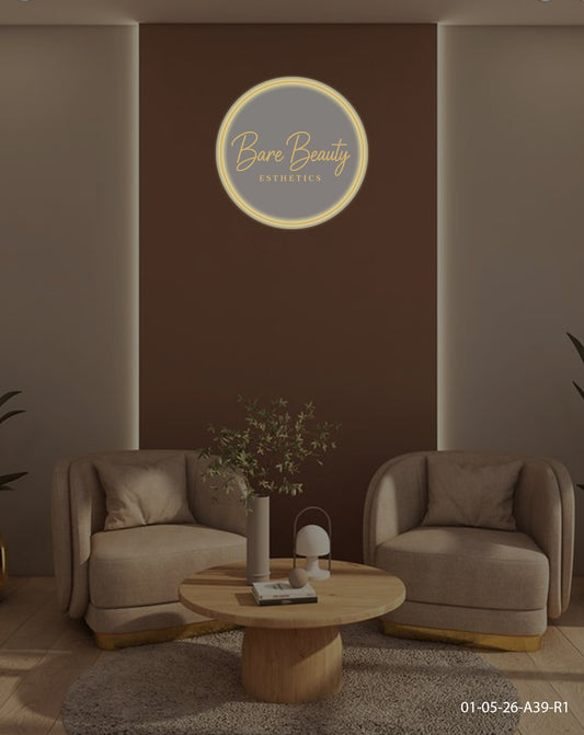 Bare Beauty Aesthetics Round Acrylic Sign
