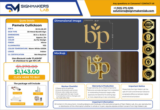 bp 3D Metal Backlit Sign