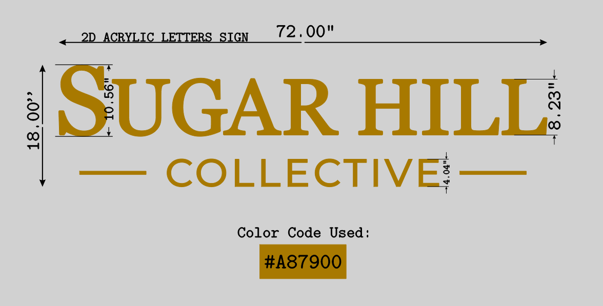 2D Acrylic Letters Sign-Sugar Hill Collective