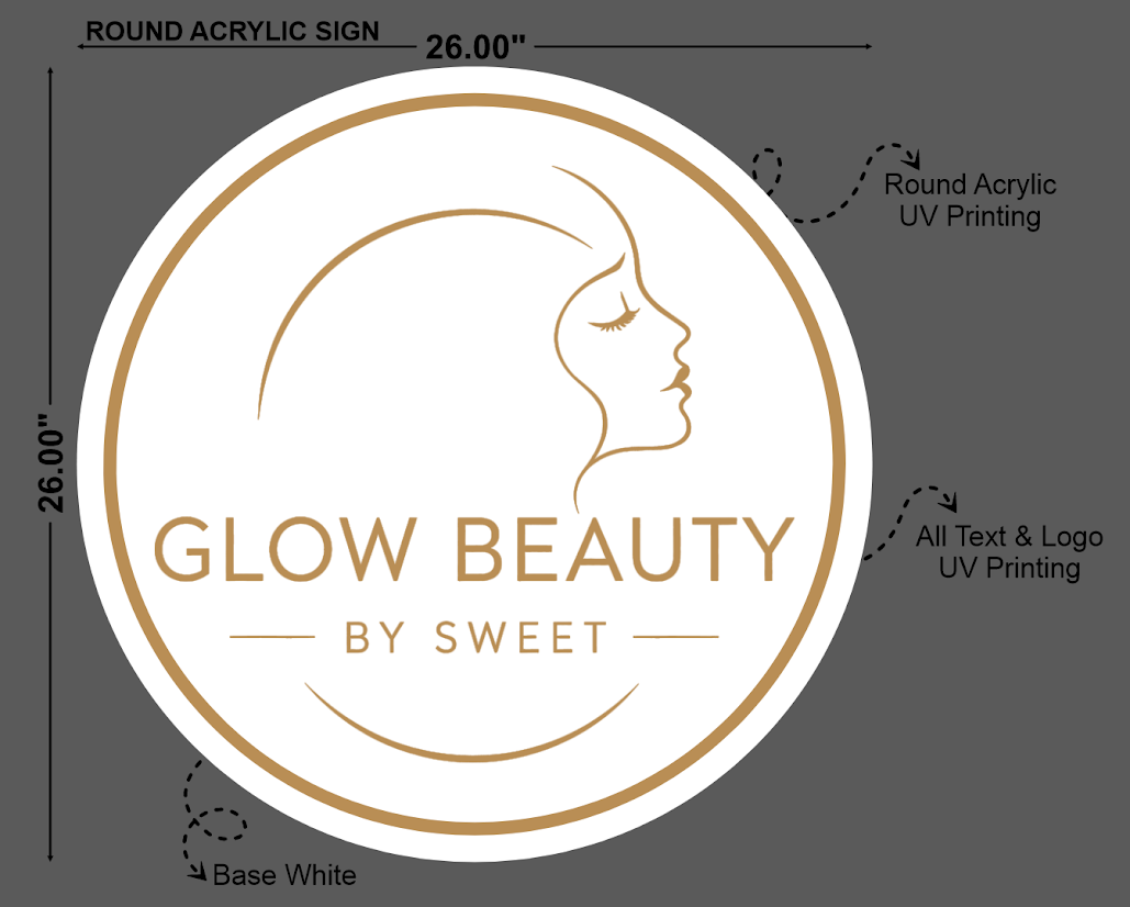 Glow Beauty by Sweet Acrylic Sign