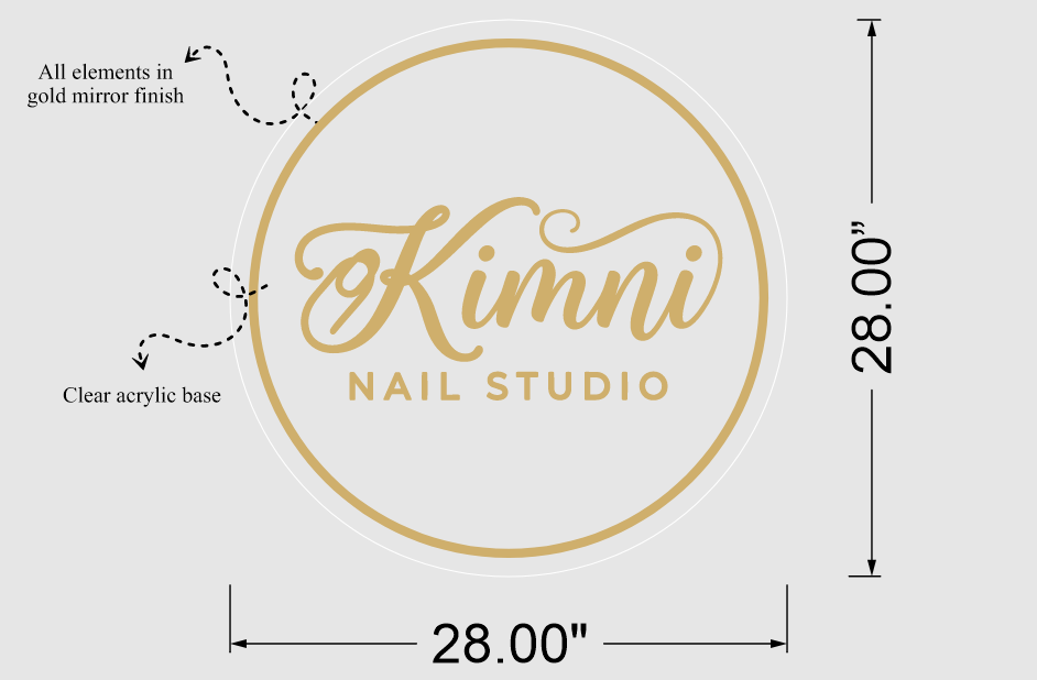 Kimni Nail Studio Acrylic LED Sign